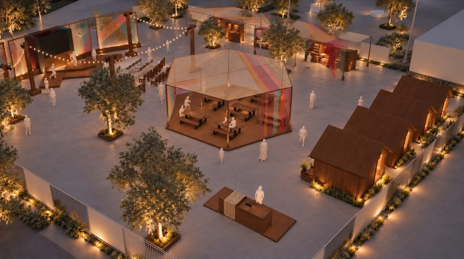 A view of the connected plaza